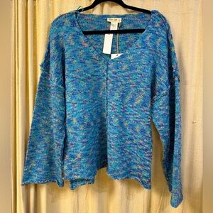 NWT, Very J Sweater, Knit, Multicolor, Visible Front and Sleeve Seam, V Neck